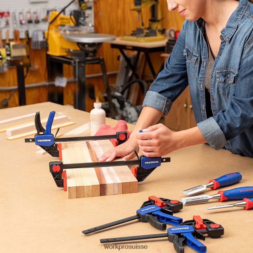Pinces à barre 2 pièces pour le travail du bois, pince/écarteur à une main de 300 lb pour usage moyen Z2LXTF123 utile WORKPRO outil