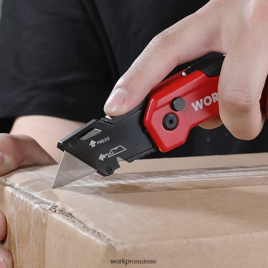 lames de couteaux utilitaires, recharges de lames de cutter en acier sk5, taille standard avec distributeur individuel, paquet de 50 Z2LXTF55 morden WORKPRO outil