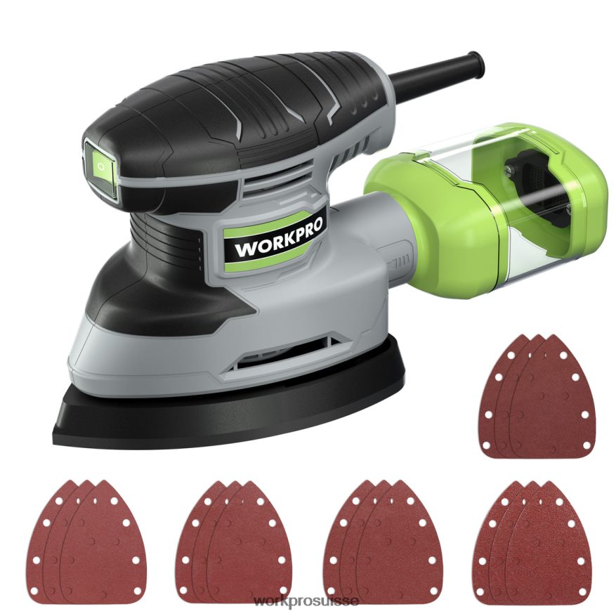 Ponceuse de détail de 1,6 A, ponceuse électrique compacte de 13 000 opm avec dépoussiéreur Z2LXTF239 utile WORKPRO outil