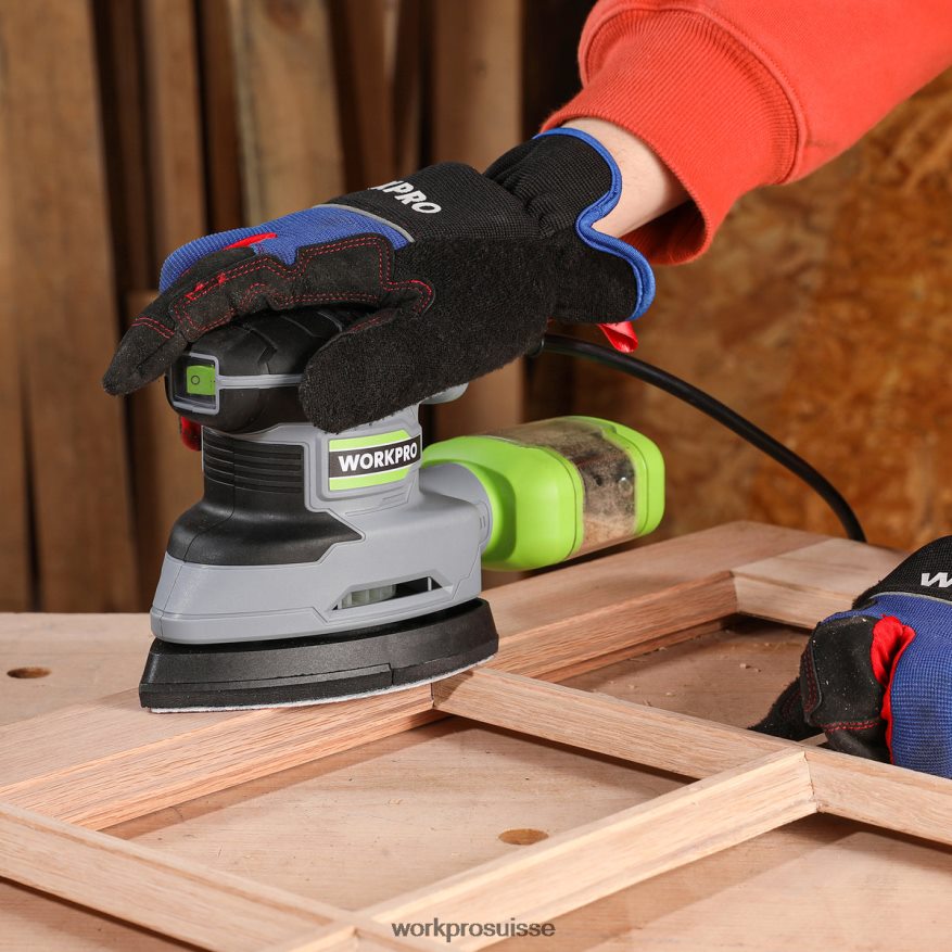 Ponceuse de détail de 1,6 A, ponceuse électrique compacte de 13 000 opm avec dépoussiéreur Z2LXTF239 utile WORKPRO outil