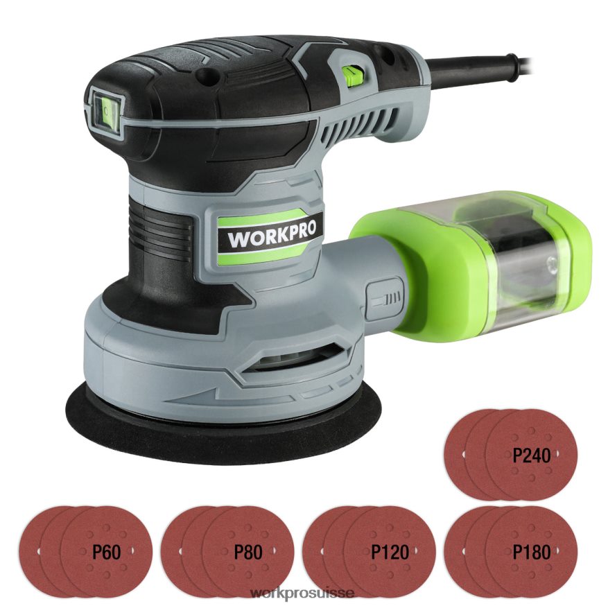 Ponceuse électrique à orbite aléatoire de 5 pouces, 2,5 A, 6 vitesses variables de 7 000 à 14 000 tr/min Z2LXTF233 utile WORKPRO outil