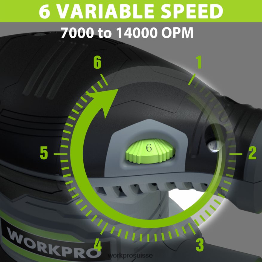Ponceuse électrique à orbite aléatoire de 5 pouces, 2,5 A, 6 vitesses variables de 7 000 à 14 000 tr/min Z2LXTF233 utile WORKPRO outil