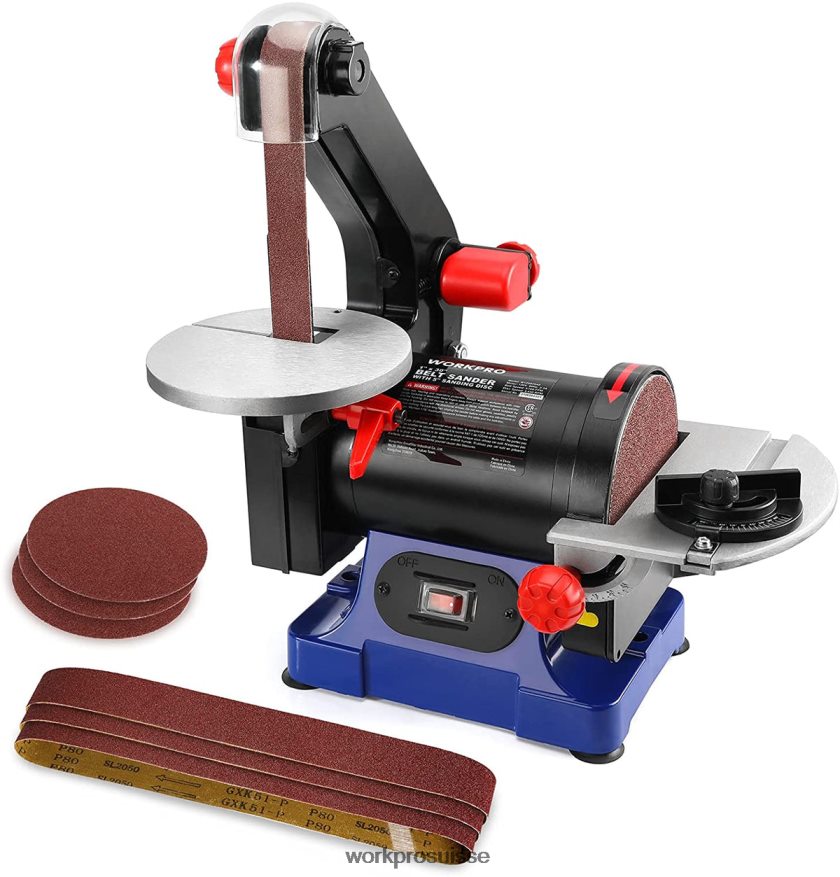 ponceuse à bande à disque, courroie de 1 po x 30 po et disque de ponçage de 5 po, incluant 6 papiers de verre Z2LXTF237 utile WORKPRO outil