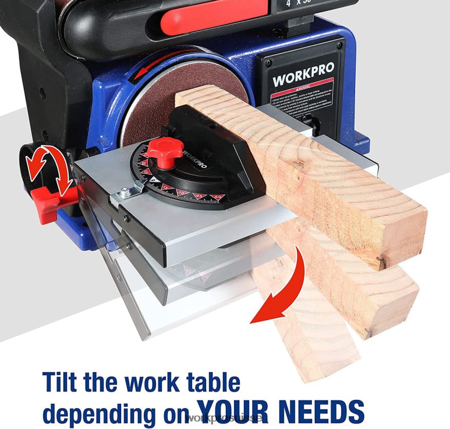 ponceuse à disque à bande, ponceuse à bande de 4 po x 36 po et ponceuse à disque de 6 po avec 6 papiers de verre, base en fonte pour le ponçage du travail du bois Z2LXTF235 utile WORKPRO outil
