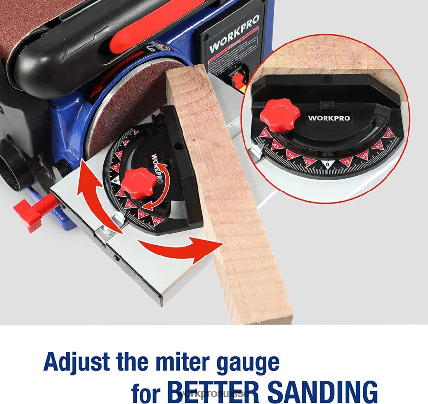 ponceuse à disque à bande, ponceuse à bande de 4 po x 36 po et ponceuse à disque de 6 po avec 6 papiers de verre, base en fonte pour le ponçage du travail du bois Z2LXTF235 utile WORKPRO outil