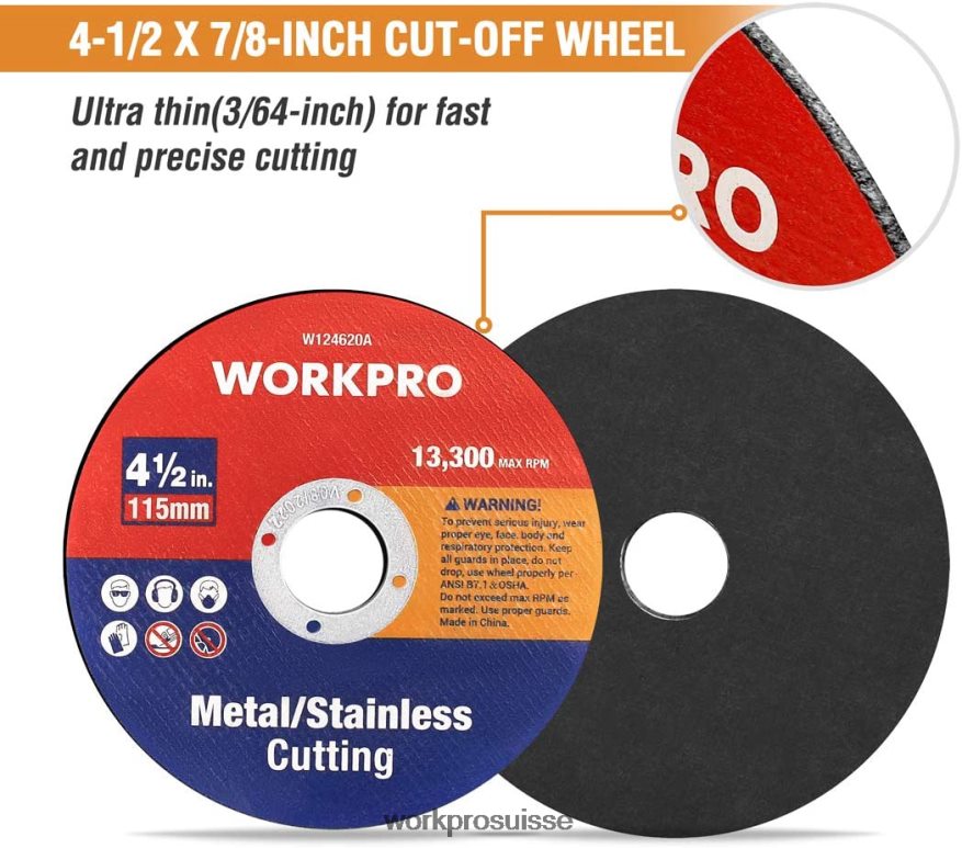 Disques de coupe en métal inoxydable, 20 pièces, disque de coupe en métal fin pour meuleuse d'angle Z2LXTF195 utile WORKPRO outil