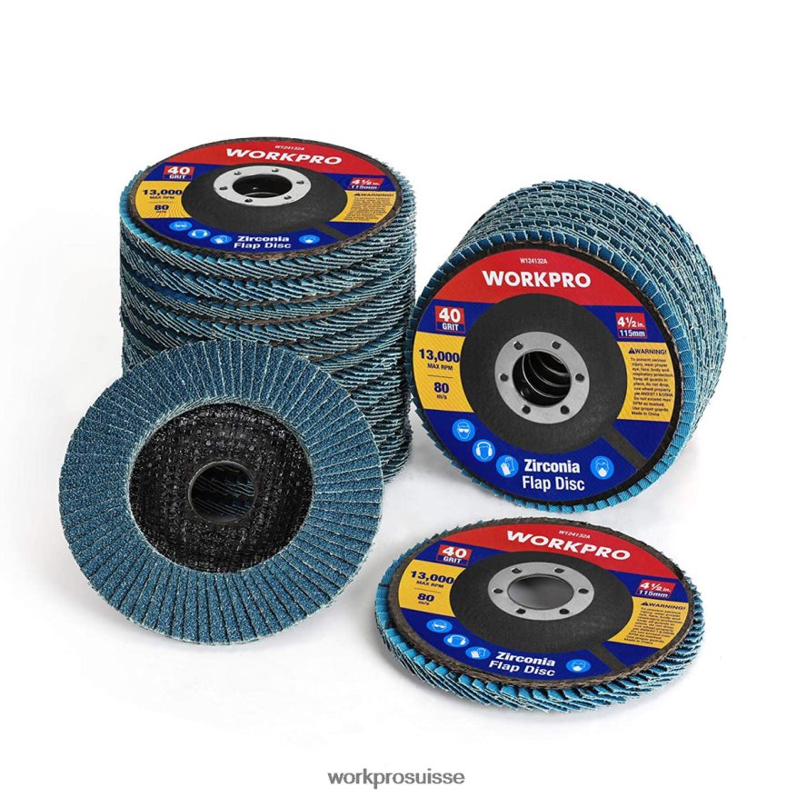 Disques à lamelles 20 pièces, meule abrasive en zircone et disque de ponçage à lamelles Z2LXTF209 utile WORKPRO outil