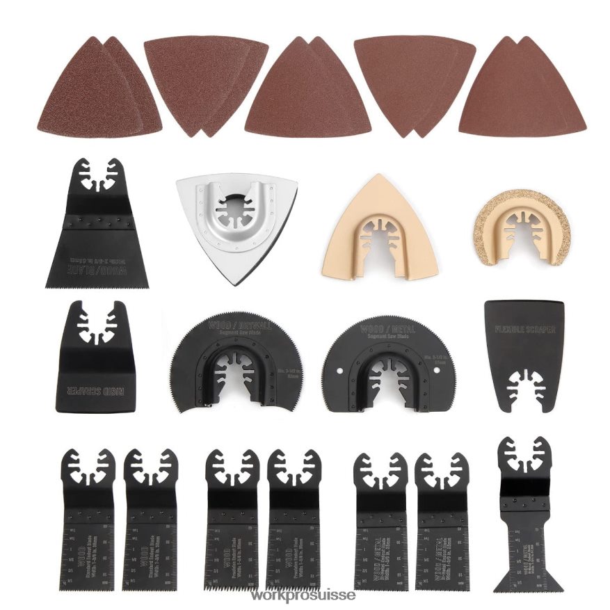 Lames de scie oscillantes 25 pièces, lame de coupe, accessoire multi-outil universel pour le ponçage, le meulage et la coupe Z2LXTF200 morden WORKPRO outil