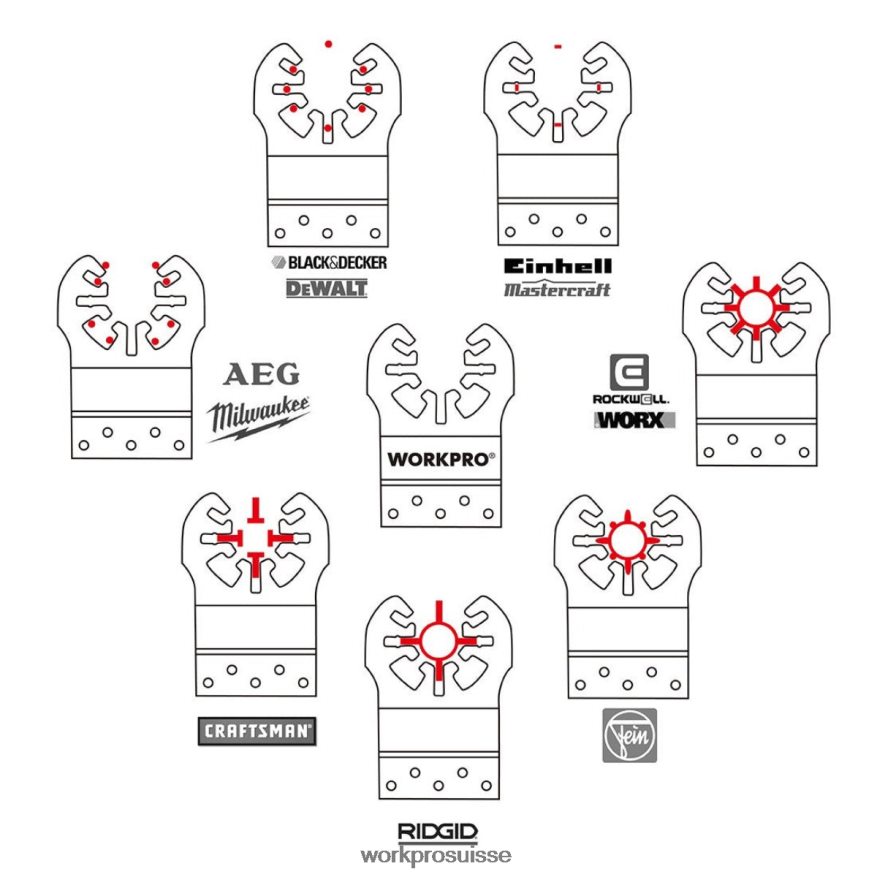 Lames de scie oscillantes 25 pièces, lame de coupe, accessoire multi-outil universel pour le ponçage, le meulage et la coupe Z2LXTF200 morden WORKPRO outil