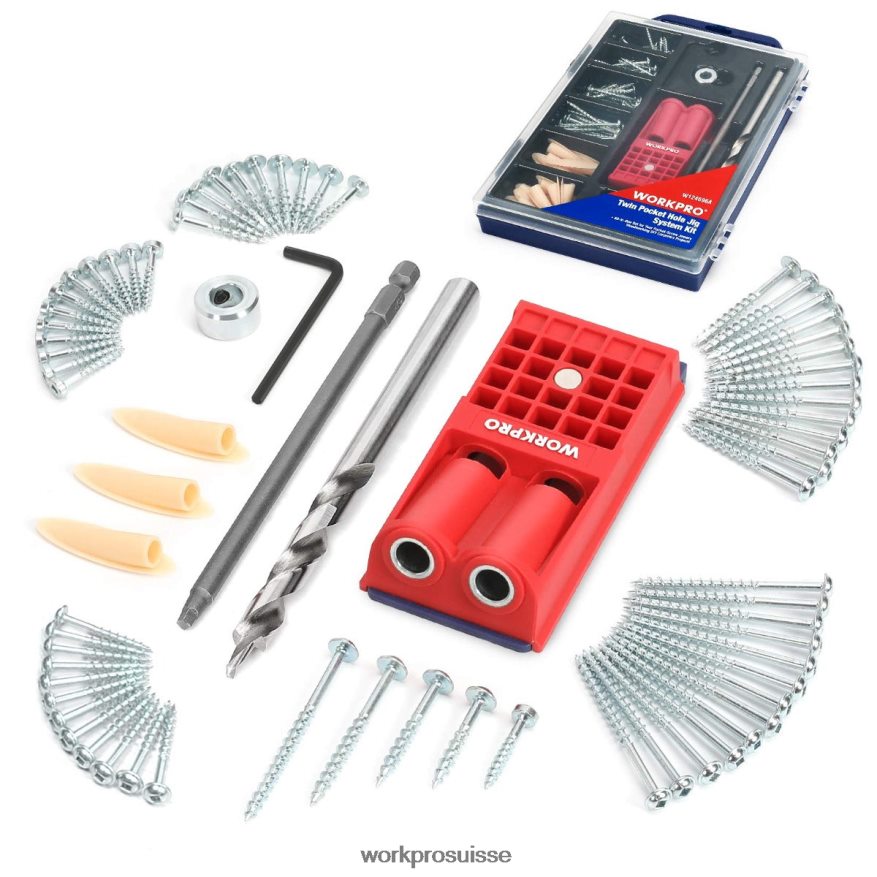 bouchons en plastique vis à tournevis carré grossier kit de gabarit de trou de poche Z2LXTF201 morden WORKPRO outil