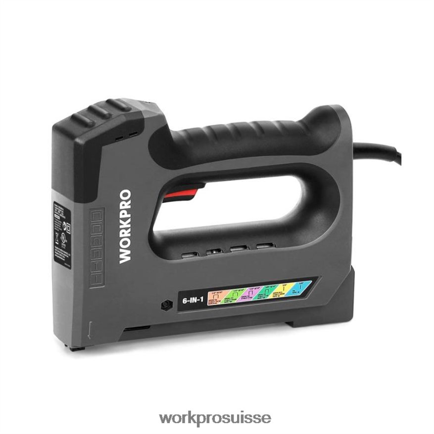 Agrafeuse électrique 110v 6 en 1 pour projet de bricolage de menuiserie Z2LXTF167 utile WORKPRO outil
