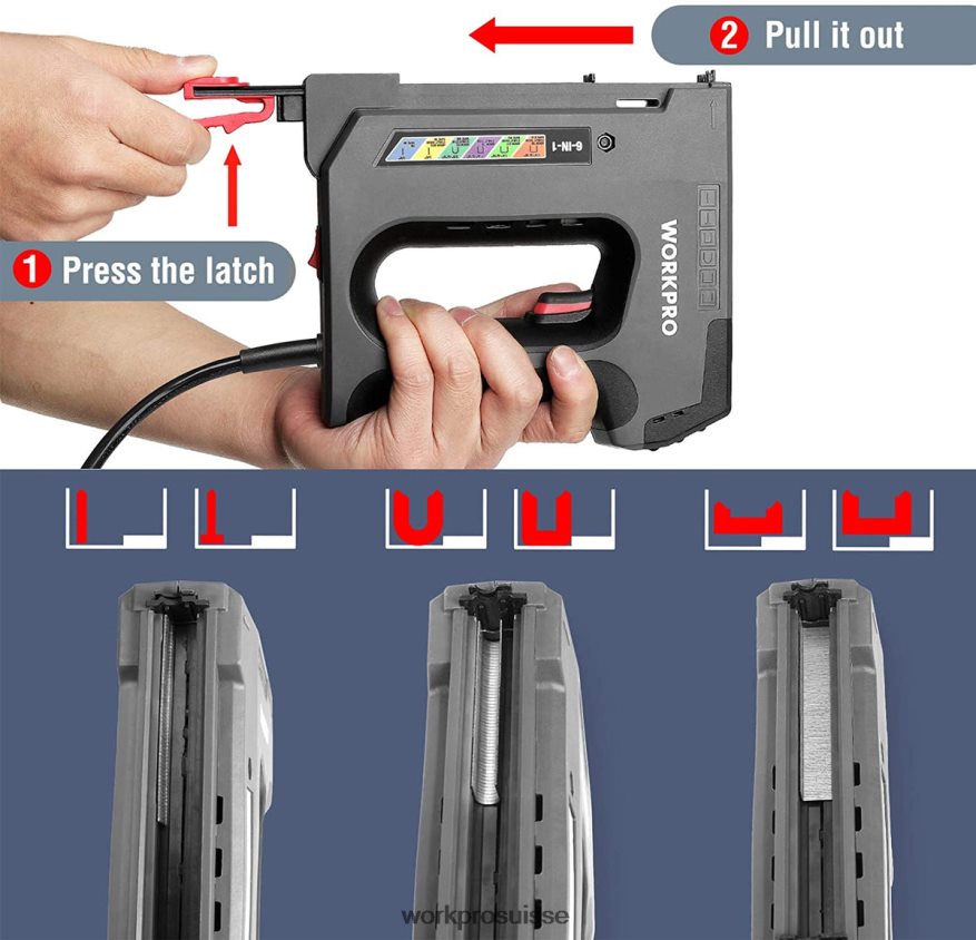 Agrafeuse électrique 110v 6 en 1 pour projet de bricolage de menuiserie Z2LXTF167 utile WORKPRO outil