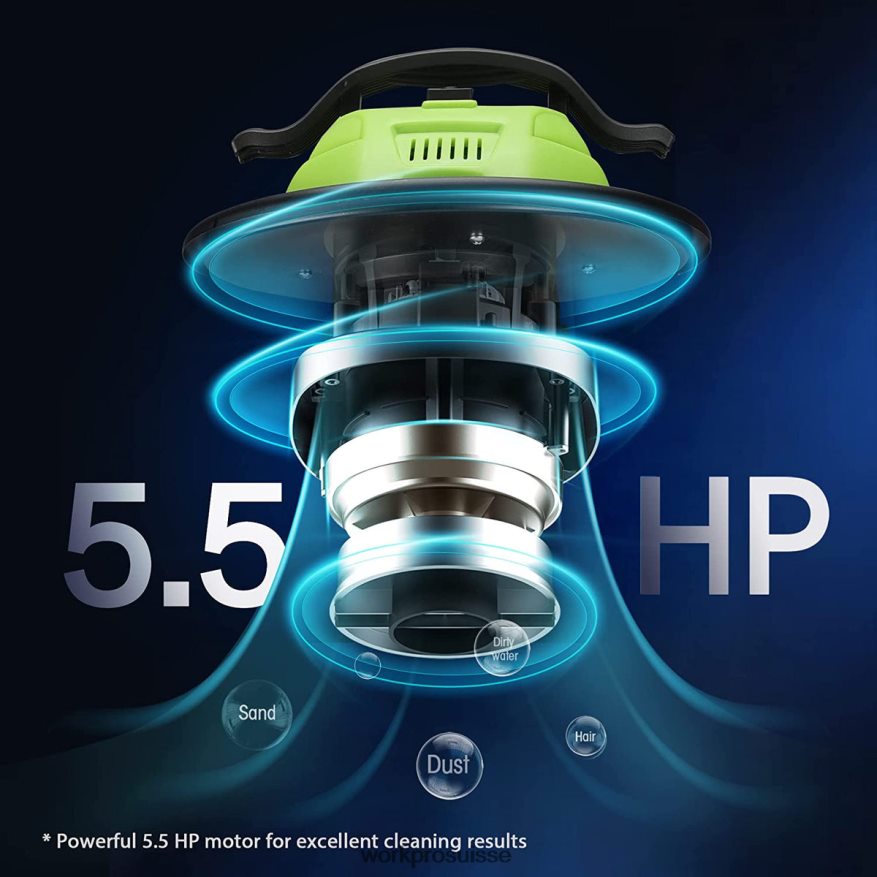 Aspirateur à cendres de 5,2 gallons, aspirateur à cendres d'une puissance maximale de 5,5 chevaux avec filtre Hepa Z2LXTF212 utile WORKPRO outil