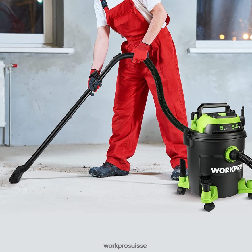 Aspirateur d'atelier de 5 gallons, aspirateur d'atelier d'une puissance maximale de 5,5 chevaux avec filtre HEPA, tuyau et accessoires Z2LXTF214 morden WORKPRO outil
