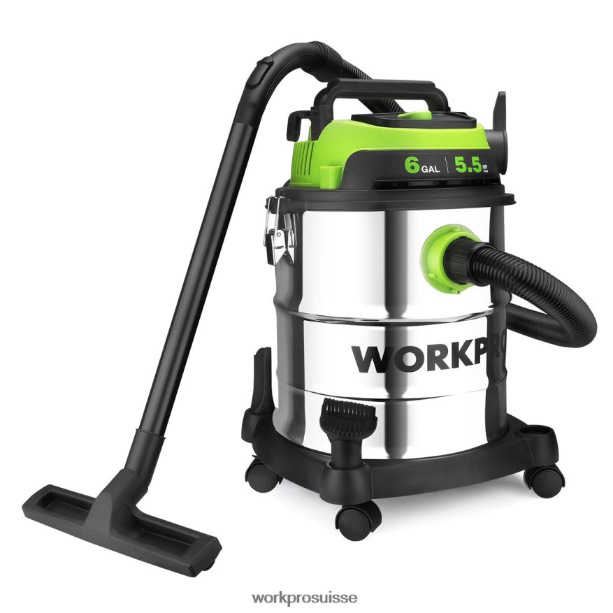 Aspirateur d'atelier sec/humide de 6 gallons avec filtre Hepa, tuyau et accessoires pour la collecte de poussière à la maison/sur chantier Z2LXTF213 morden WORKPRO outil