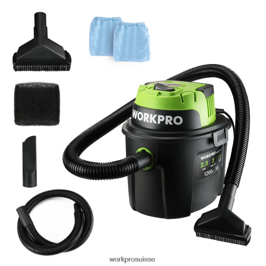 Aspirateur humide/sec 2,5 gallons 3 chevaux de pointe, aspirateur d'atelier portable pour la maison Z2LXTF216 utile WORKPRO outil