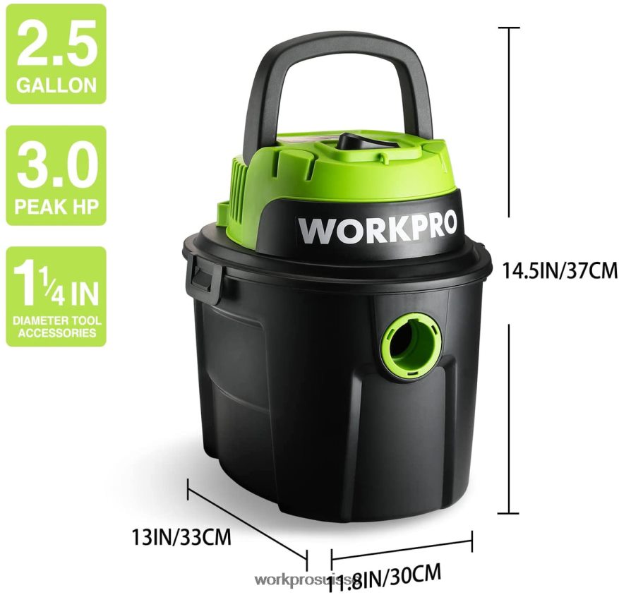Aspirateur humide/sec 2,5 gallons 3 chevaux de pointe, aspirateur d'atelier portable pour la maison Z2LXTF216 utile WORKPRO outil