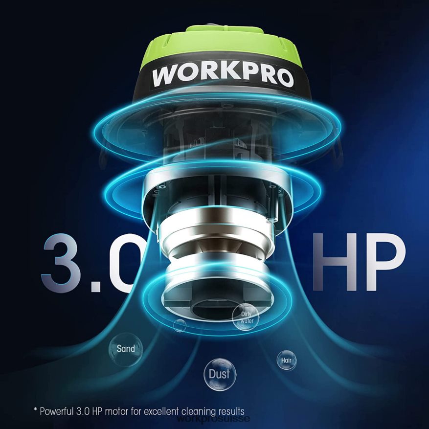Aspirateur humide/sec 2,5 gallons 3 chevaux de pointe, aspirateur d'atelier portable pour la maison Z2LXTF216 utile WORKPRO outil