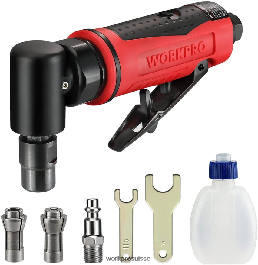 Meuleuse d'angle pneumatique, ensemble de meuleuse à angle droit pneumatique de 1/4 pouces Z2LXTF180 morden WORKPRO outil
