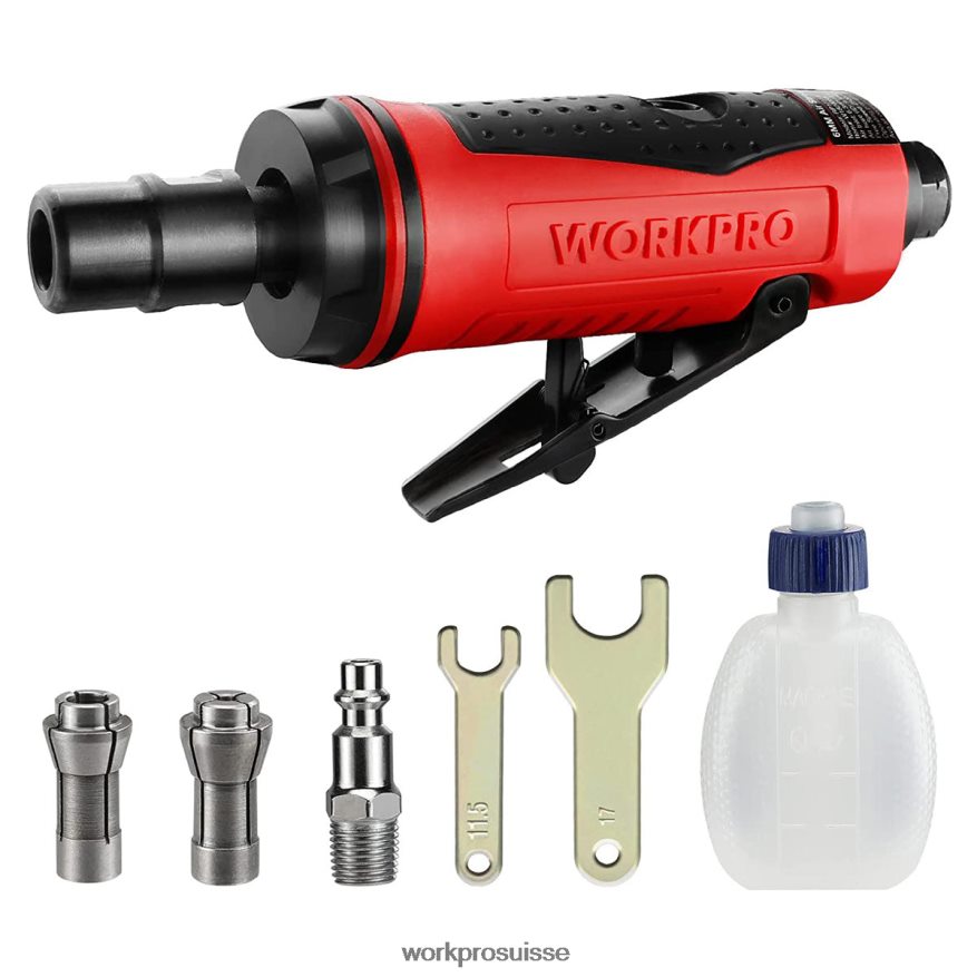Meuleuse pneumatique, meuleuse pneumatique droite de 1/4 pouces, 25 000 tr/min, meuleuse pneumatique Z2LXTF183 nouveau WORKPRO outil