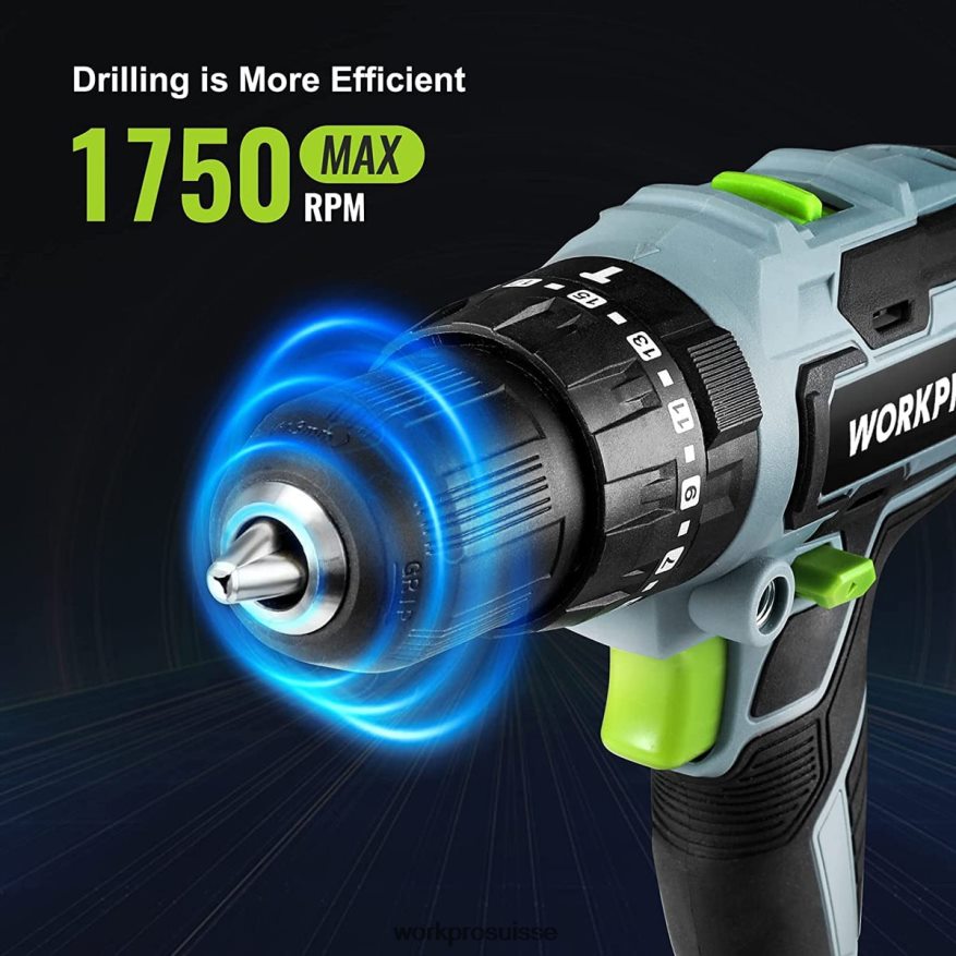 Ensemble de perceuse-visseuse sans fil 20 V max, perceuse à percussion électrique avec 102 accessoires, 2 batteries Li-ion 2,0 Ah avec chargeur rapide Z2LXTF170 utile WORKPRO outil