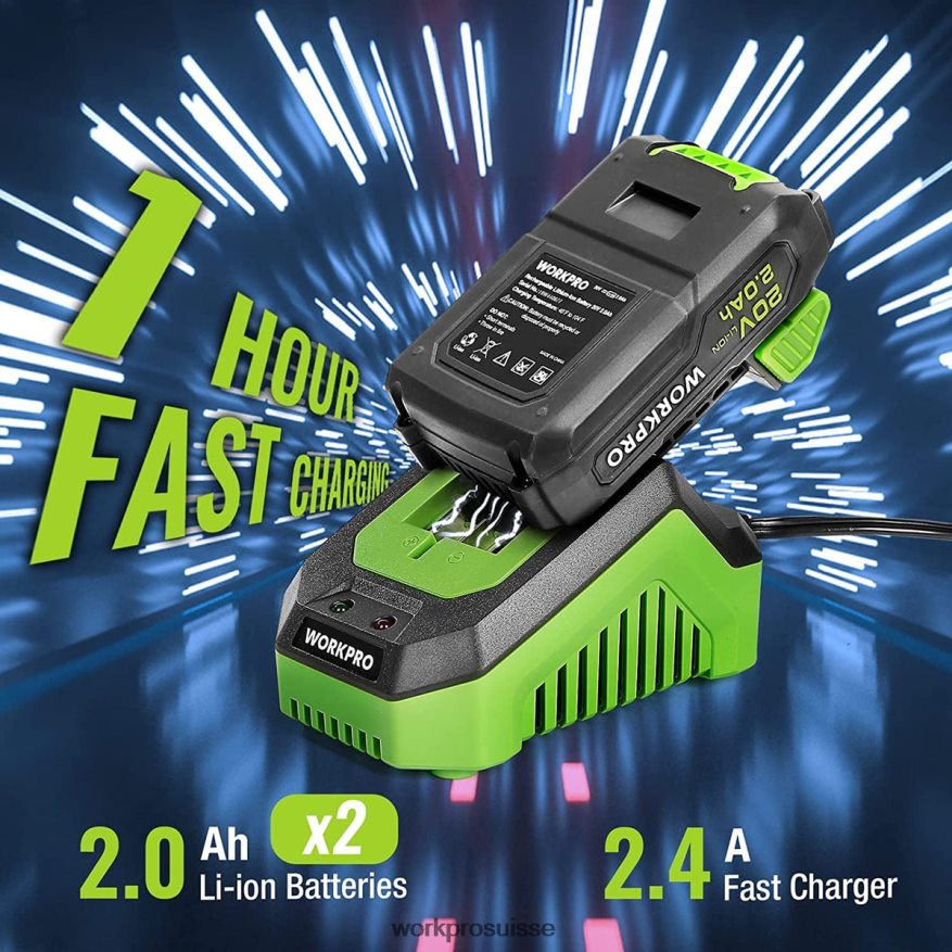 Ensemble de perceuse-visseuse sans fil 20 V max, perceuse à percussion électrique avec 102 accessoires, 2 batteries Li-ion 2,0 Ah avec chargeur rapide Z2LXTF170 utile WORKPRO outil