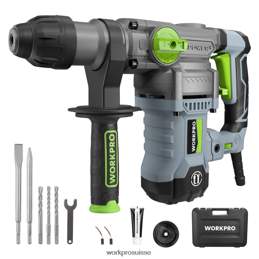 Perceuse à percussion rotative sds-plus premium de 12,5 ampères 1-1/4 pouces, version filaire robuste Z2LXTF179 utile WORKPRO outil