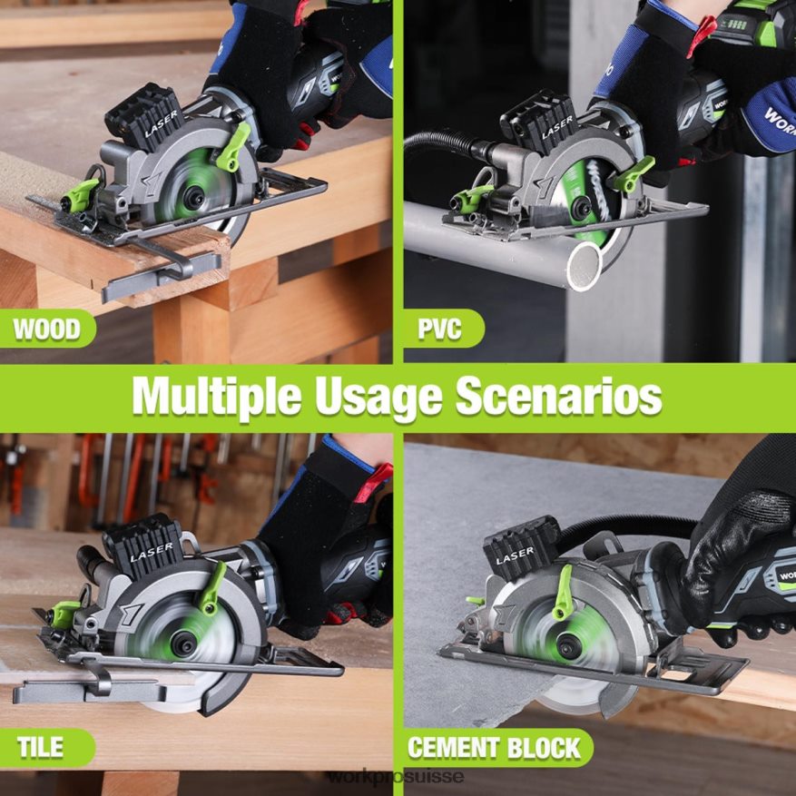 mini scie circulaire compacte sans fil, batterie 20v 4,0ah, chargeur rapide, 3 lames de scie, 4500 tr/min Z2LXTF186 utile WORKPRO outil