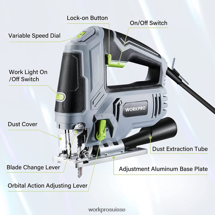 scie sauteuse, kit d'outils de scie sauteuse électrique filaire 6,5 ampères 850w Z2LXTF241 morden WORKPRO outil