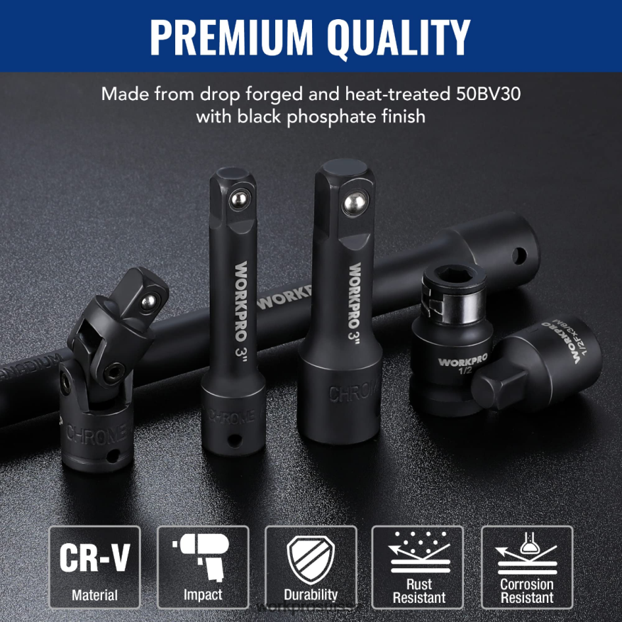 Ensemble d'accessoires pour outils d'entraînement 18 pièces Z2LXTF137 morden WORKPRO outil