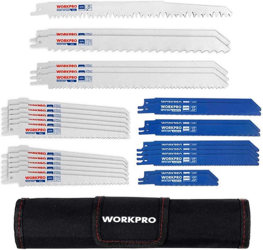 Ensemble de 32 lames de scie alternative avec pochette de rangement Z2LXTF138 utile WORKPRO outil