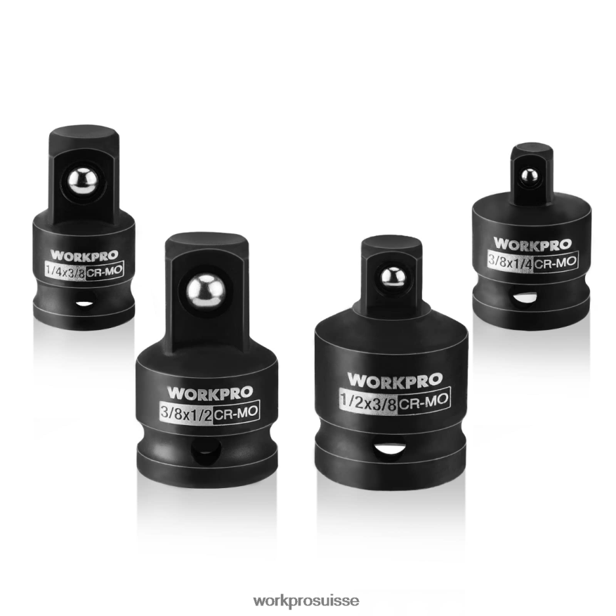 Jeu d'adaptateurs et de réducteurs de douilles à percussion 4 pièces, kit de conversion de clé Z2LXTF94 utile WORKPRO outil