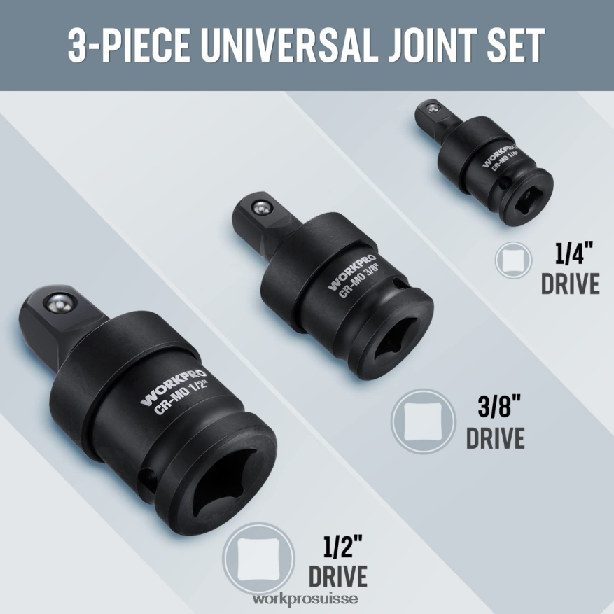 Jeu de joints universels à impact en 3 pièces Z2LXTF148 utile WORKPRO outil