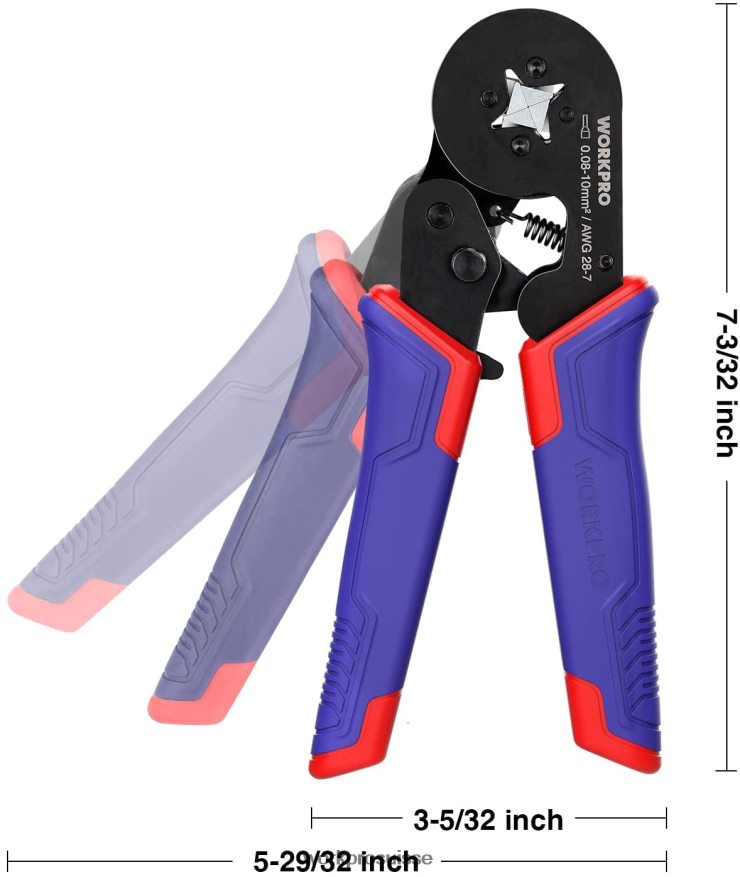 Kit d'outils de sertissage de virole, outil de sertissage de fil à cliquet auto-ajustable awg 28-7 Z2LXTF161 morden WORKPRO outil