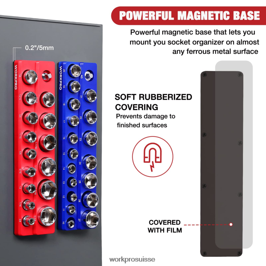 ensemble organisateur de prises magnétiques Z2LXTF131 nouveau WORKPRO outil