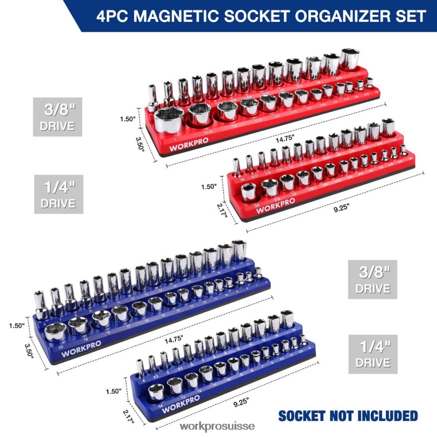 organisateur de récipient magnétique, lot de 4 Z2LXTF134 morden WORKPRO outil