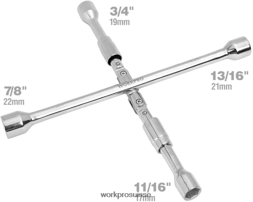 Clé cruciforme à 4 voies à ergot pliable universel de 14 pouces Z2LXTF90 utile WORKPRO outil
