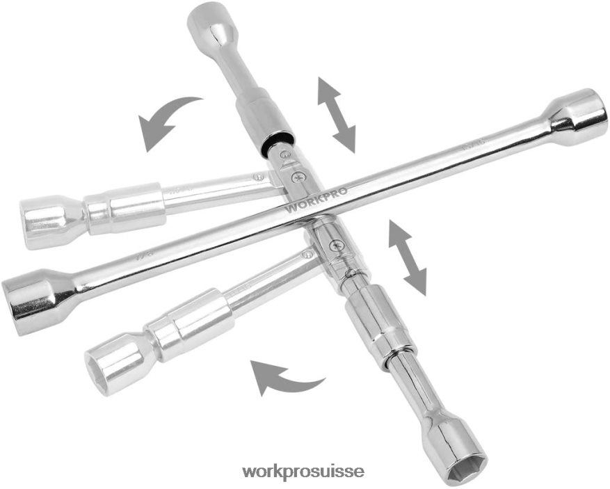 Clé cruciforme à 4 voies à ergot pliable universel de 14 pouces Z2LXTF90 utile WORKPRO outil