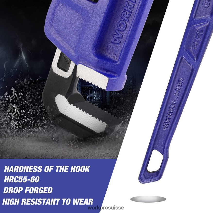 Clé de plomberie droite robuste de 14 pouces Z2LXTF89 utile WORKPRO outil