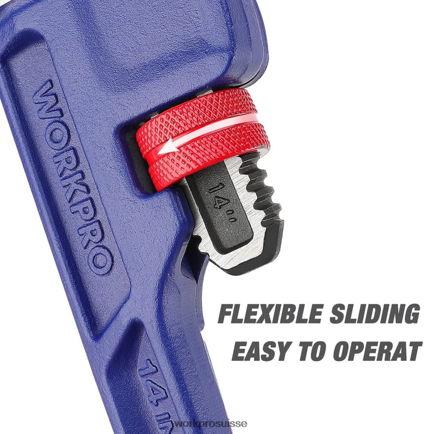 Clé de plomberie droite robuste de 14 pouces Z2LXTF89 utile WORKPRO outil