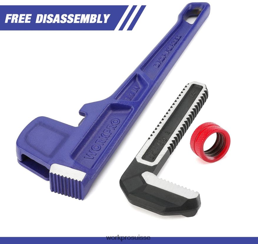 Clé de plomberie droite robuste de 14 pouces Z2LXTF89 utile WORKPRO outil