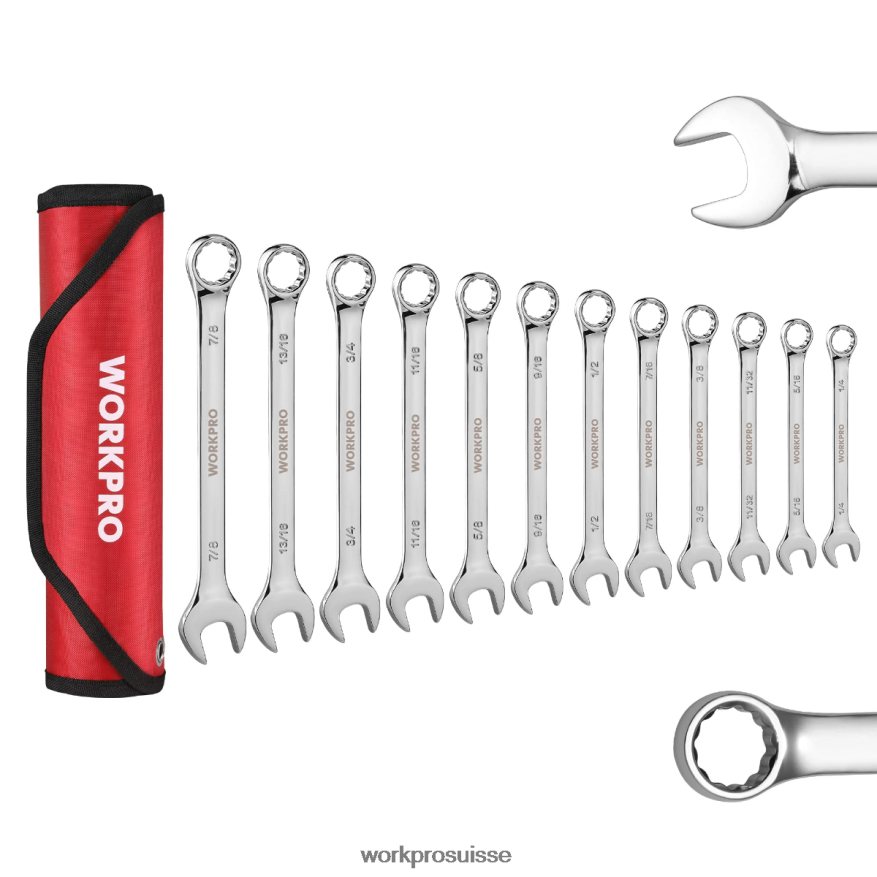 Jeu de 12 clés mixtes cr-v métriques de 8 à 19 mm de qualité supérieure Z2LXTF95 nouveau WORKPRO outil