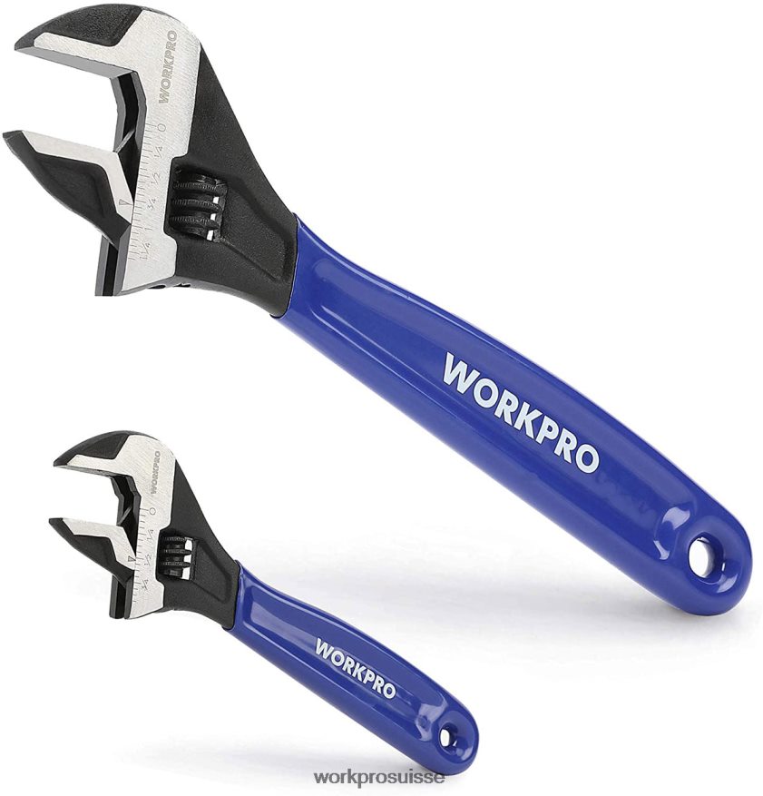Jeu de 2 clés à molette pour atelier de garage à domicile et bricolage Z2LXTF87 utile WORKPRO outil