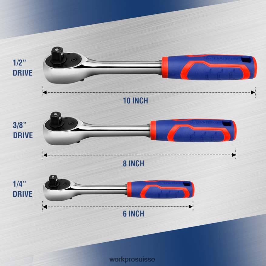 Jeu de 3 cliquets, clé à douille réversible à dégagement rapide, 72 dents, 40cr, en acier Z2LXTF91 utile WORKPRO outil