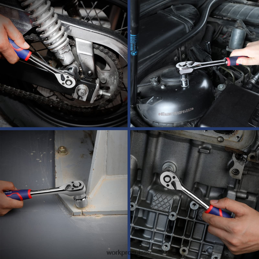 Jeu de 3 cliquets, clé à douille réversible à dégagement rapide, 72 dents, 40cr, en acier Z2LXTF91 utile WORKPRO outil