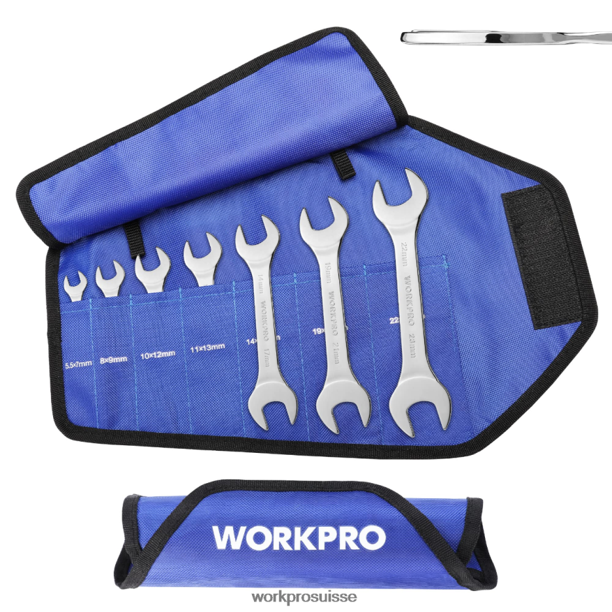 Jeu de 7 clés métriques super fines avec pochette de rangement enroulable Z2LXTF96 utile WORKPRO outil