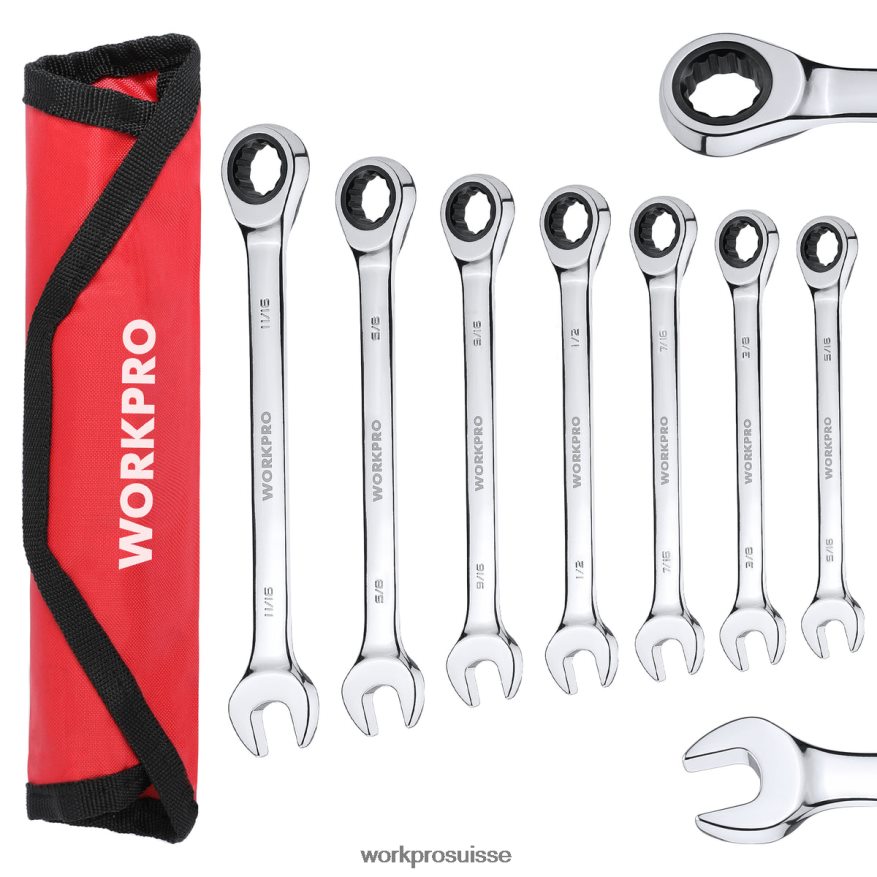 Jeu de 7 clés mixtes à cliquet Z2LXTF85 utile WORKPRO outil