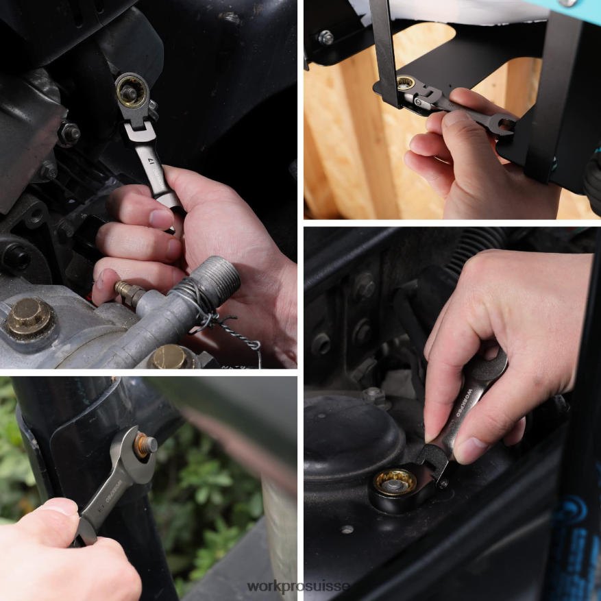 Jeu de 8 clés mixtes à cliquet tronquées à tête flexible Z2LXTF82 nouveau WORKPRO outil