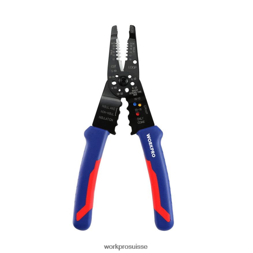 Pince à dénuder de 8 pouces, coupe-fil multi-outils pour dénuder, couper et sertir Z2LXTF158 utile WORKPRO outil