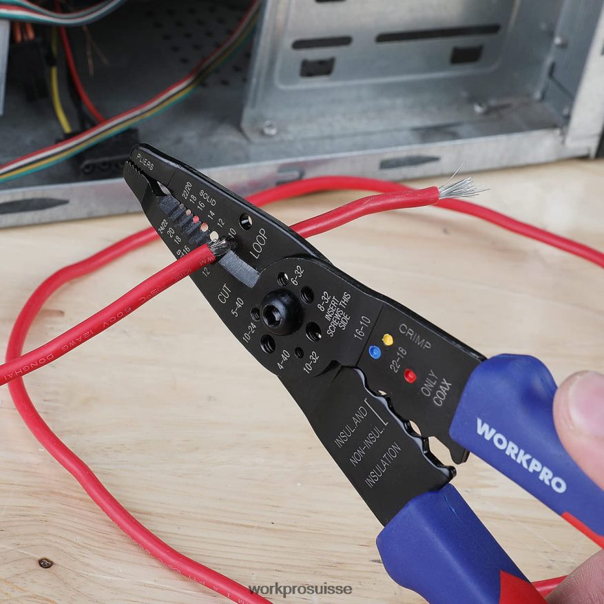 Pince à dénuder de 8 pouces, coupe-fil multi-outils pour dénuder, couper et sertir Z2LXTF158 utile WORKPRO outil